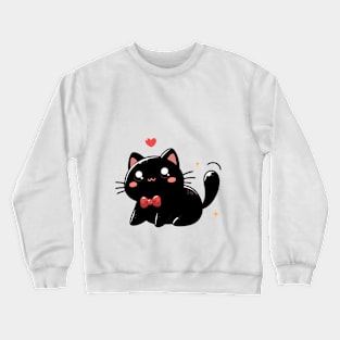 CUTE LOVE BLACK CAT Crewneck Sweatshirt